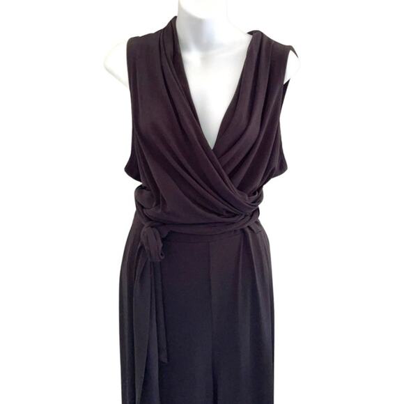 STUDIO ONE black deep v-neckline jumpsuit size XL - Picture 10 of 14